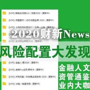 【2020风险配置大发现】财新WeNews（网盘持续更新）_赚钱插图