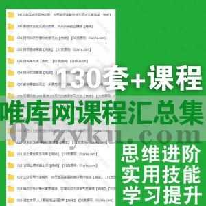 130套+唯库网课程学习视频百度网盘资源合集，包含思维进阶/学习力提升/实用技能/减肥瘦身/家庭教育/心理学……等各类课程_赚钱插图