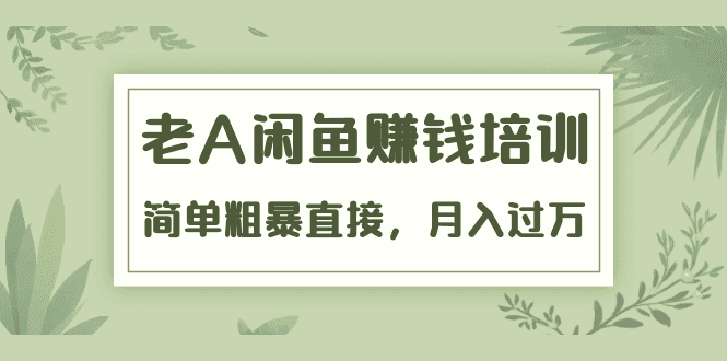 《老A闲鱼赚钱培训》简单粗暴直接，月入过万真正的闲鱼战术实课（51节课）插图