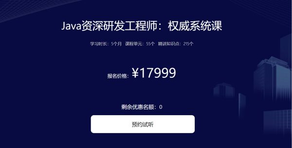 Java资深研发工程师：权威系统课