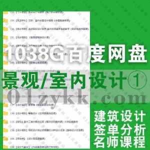 69套各平台建筑设计师学习类课程1038G百度网盘资源合集，包含景观设计/室内空间设计/软装体系课/家具专题课/户型优化/住宅建筑设计…等_赚钱插图