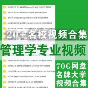 70G管理学专业视频-百度网盘合集，汇集20+名牌大学课程_赚钱插图