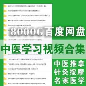 8000G中医学习视频百度网盘合集，涵盖名家医学/推拿针灸按摩/舌诊脉疗/骨科眼科……等各系列_赚钱插图