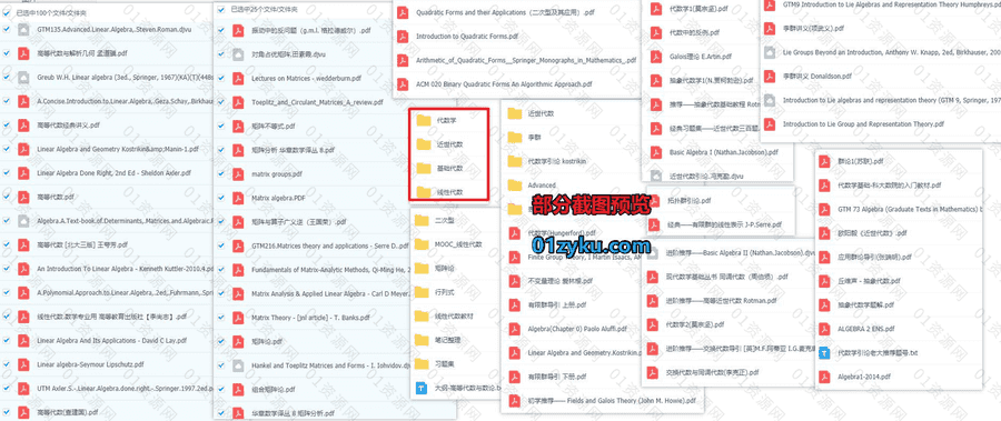 170本+代数类中英教材专业学习书籍电子版PDF百度网盘资源，包含线性代数/近世代数/基础代数/抽象代数……等类别_赚钱插图1