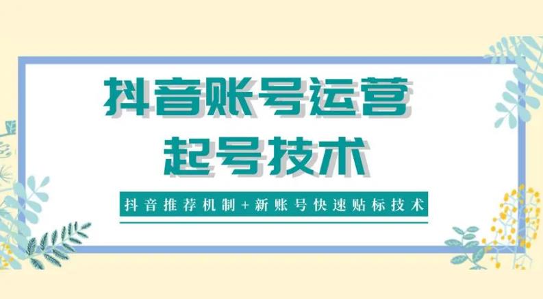 【副业3608】抖音起号逻辑：正价抖音暴力起号，0粉丝0作品起号实操（价值1980）插图