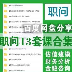 职问13套课程百度网盘合集，金融技能/财务分析/估值建模……_赚钱插图