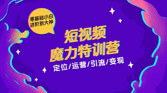 零基础小白进阶到大神《短视频魔力特训营》定位-运营-引流-变现插图