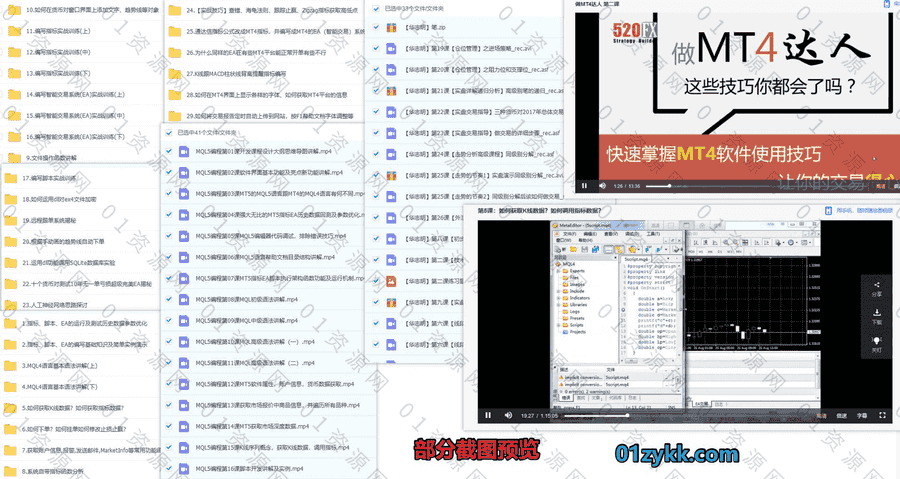 MT4/MQL5/EA自动交易软件编程量化培训基础进阶视频课程+电子版书籍文档95G网盘资源合集，包含指标编写/K线操作/跟单脚本编写…等_赚钱插图2