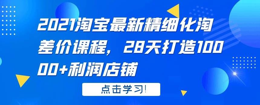 2021 淘宝zui新精细化淘差价课程，28 天打造 10000+利润店铺插图