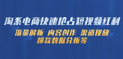 《淘系电商快速抢占短视频红利》流量解析 内容创作 渠道投放 爆款数据分析等