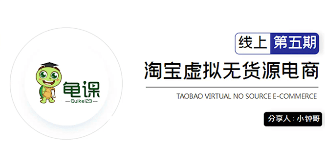 龟课·淘宝虚拟无货源电商5期，全程直播 现场实操，一步步教你轻松实现躺赚插图