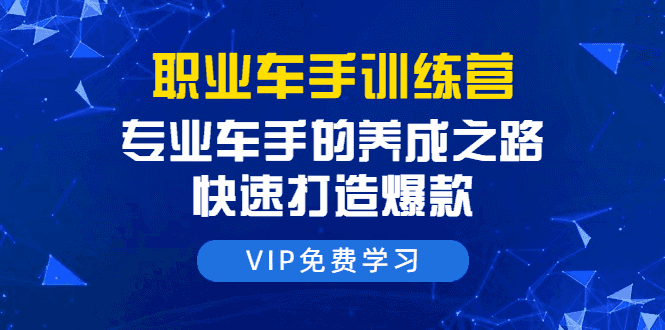 职业车手训练营：专业车手的养成之路，快速打造爆款（8节-无水印直播课）插图