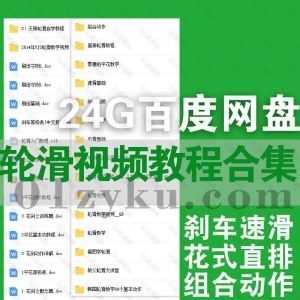 24G轮滑基础高级训练自学视频教程百度网盘资源合集，包含轮滑基础组合动作/刹车速滑/花式直排/平花教学……等内容_赚钱插图