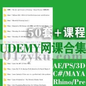 Udemy国外知名在线教育平台50套+学习课程百度网盘资源合集，包含AE/PS/3D/MAYA/Rhino/Premier/C#……等系列课程_赚钱插图