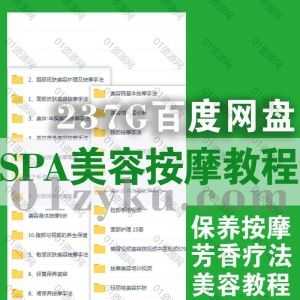 237G百度网盘│SPA美容护肤养生按摩保健美体培训视频教程，包含中医推拿、芳香疗法、美容院培训等内容_赚钱插图