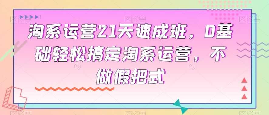 淘系运营21天速成班，0基础轻松搞定淘系运营，不做假把式