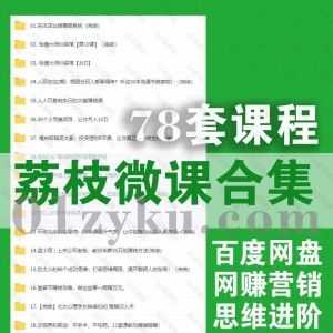 78套荔枝微课平台网课百度网盘资源合集，涵盖网赚营销/瘦身减脂/思维进阶/学习提高……等各类课程_赚钱插图