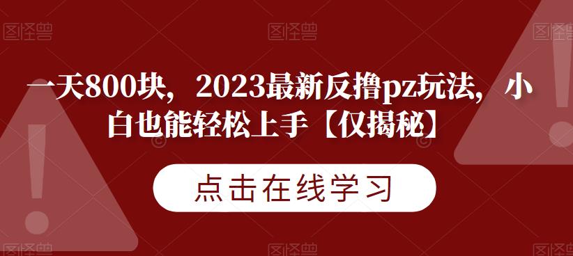 一天800块，2023zui新反撸pz玩法，小白也能轻松上手【仅揭秘】