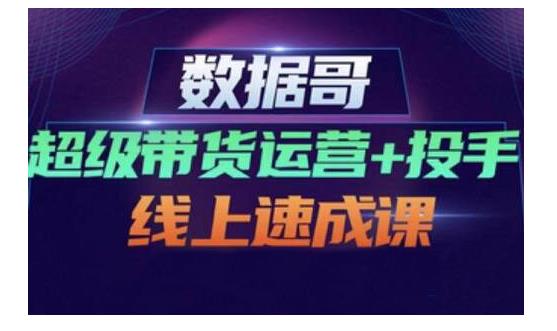 数据哥·超级带货运营+投手线上速成课，快速提升运营和熟悉学会投手技巧插图