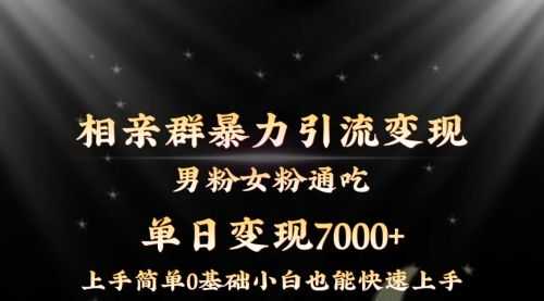 【第8845期】相亲群暴力引流男粉女粉通吃变现玩法，单日变现7000+保姆教学1.0