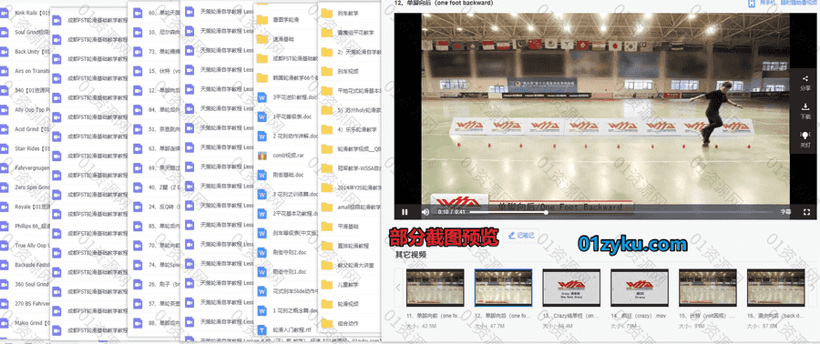 24G轮滑基础高级训练自学视频教程百度网盘资源合集，包含轮滑基础组合动作/刹车速滑/花式直排/平花教学……等内容_赚钱插图1
