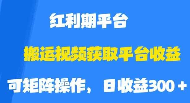 搬运视频获取平台收益，平台红利期，附保姆级教程【揭秘】