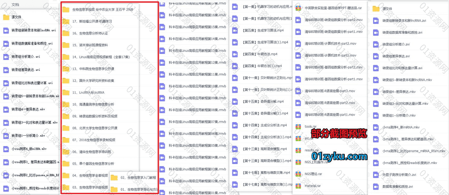 110Gzui完整生物信息学学习课程资料百度网盘合集，包含生物信息分析师认证/中科院/北大/清华/诺禾/斯坦福……等名校机构课程_赚钱插图1