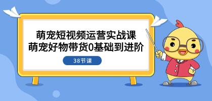 《萌宠短视频运营实战课》萌宠好物带货0基础到进阶