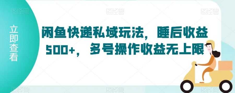 闲鱼快递私域玩法，睡后收益500+，多号操作收益无上限【揭秘】