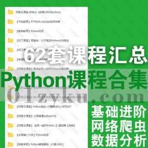 62套热门平台Python类编程学习视频课程百度网盘资源合集，包含Python基础进阶/网络爬虫/数据分析……等内容_赚钱插图