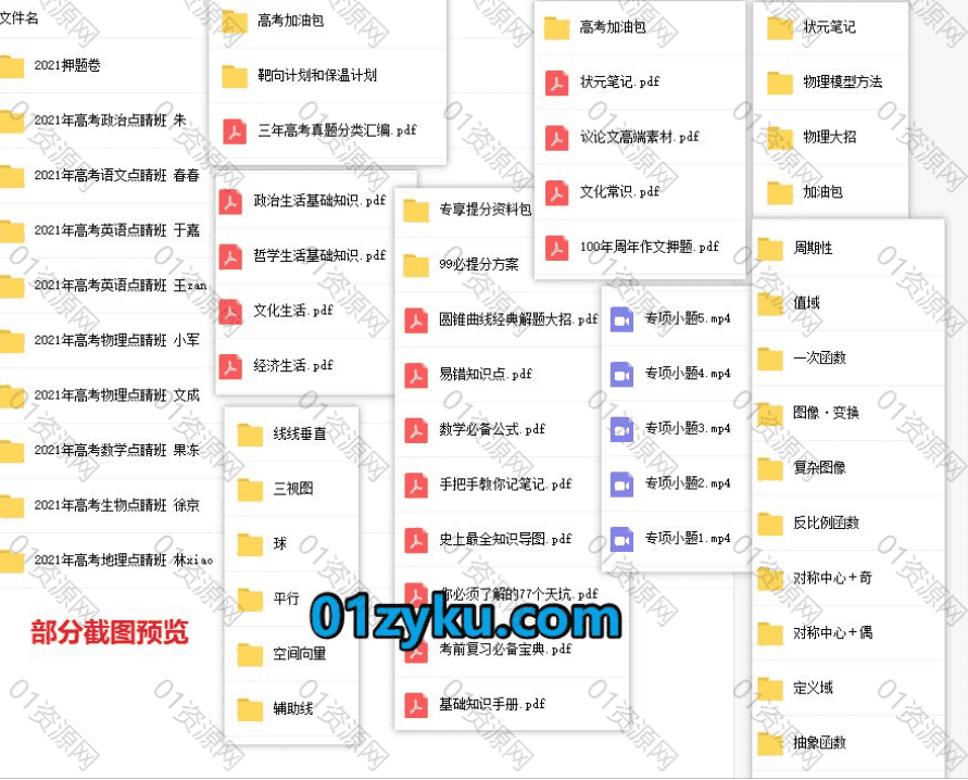 2021高途高考点睛班课程视频+文档讲义资料，语数外理化生政史地2021押题卷/状元笔记/解题大招/高考加油包/易错知识点/复习必备宝典_赚钱插图1