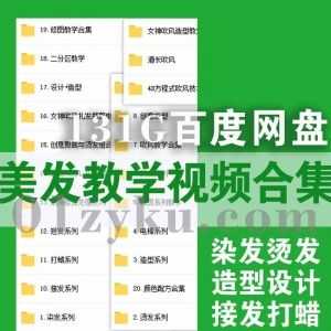 131G美发行业培训基础入门教学视频百度网盘资源合集，包含染发/烫发/创意造型设计/接发/打蜡/洗剪吹/扎发/刘海修剪……等内容_赚钱插图