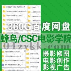 蜂鸟摄影微课+CSC电影学院+中艺网校摄影视频课程360G百度网盘资源合集，包含影视广告创作/电影短片创作/电影摄影技术/人像调色…等_赚钱插图