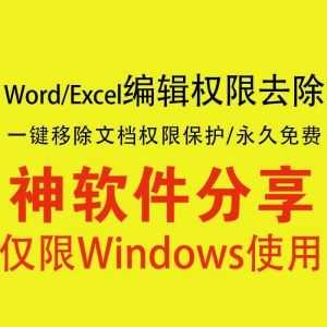 【Windows电脑软件】一键删除去除Word+Excel办公office文档编辑权限密码保护软件工具_赚钱插图