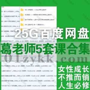 5套葛老师抖音同款视频课程25G百度网盘资源合集，包含女性成长IP/做一个通透的女人/幸福课人生必修课/不推而销/复盘…等课程_赚钱插图