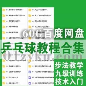 60G乒乓球训练教学视频+电子书百度网盘资源合集，包括步法教学/九级训练/发球旋球正反手技术指导/guojia队实战教程……等内容_赚钱插图